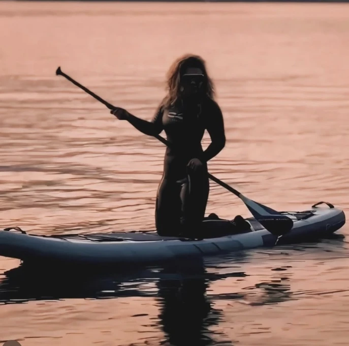 Camilla on SUP during OutdoorMaster partnership